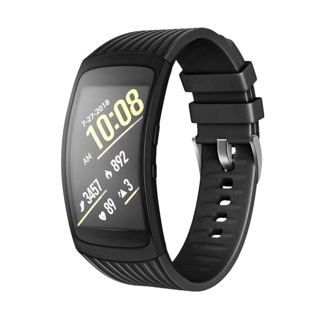 Brazalete compatible con Samsung Gear Fit 2, Quick-Fit Silikon Ersatz Armbänder (Negro)