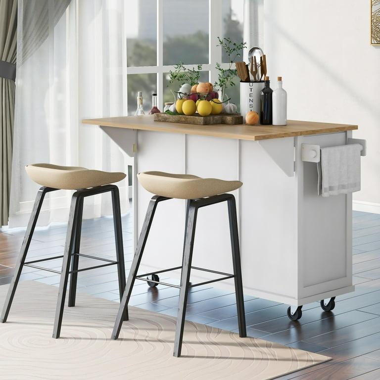 Movable kitchen island with storage and seating new arrivals