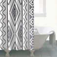 thumbnail image 4 of White Geometric Diamond Wave Pattern Shower Curtain 72"x72" ,Bathroom Decorative Shower Curtains Set with 12 Hooks,Modern Waterproof Washable Shower Curtain, 4 of 6