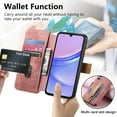 thumbnail image 3 of for Samsung Galaxy A35 PU Leather + TPU Wallet Case, Card Slots Wristband Kickstand RFID Blocking Anti Peeping Magnetic Clasp Full Body Protection Phone Cover for Samsung Galaxy A35, Pink, 3 of 10
