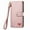 Pink, variant on Ancove for iPhone 14 Wallet Case with Card Holder & Wrist Strap,Cute PU Leather RFID Blocking Love Heart Pattern Kickstand Zipper Purse Flip Case Cover for Women Girls,Brown