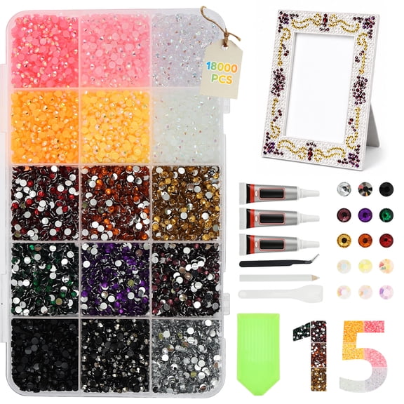 Resin Jelly Rhinestone Kit with Complete Accessory Bedazzling Kit for Home Craft and DIY Diamond Art