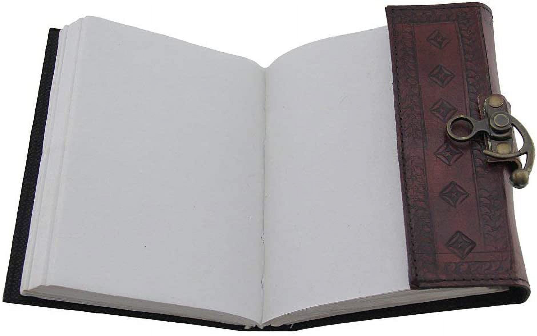 Jaald Leather Journal with Blue Stone Refillable Blank Notebook Diary Sketchbook Travel Journal Daily Planner Writing Pad Gift for Writers