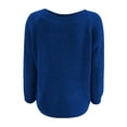 thumbnail image 3 of Women's Sweater Long Sleeve Boat Neck Basic Knitted Sweater Pullover Top Pullover Sweater, 3 of 9