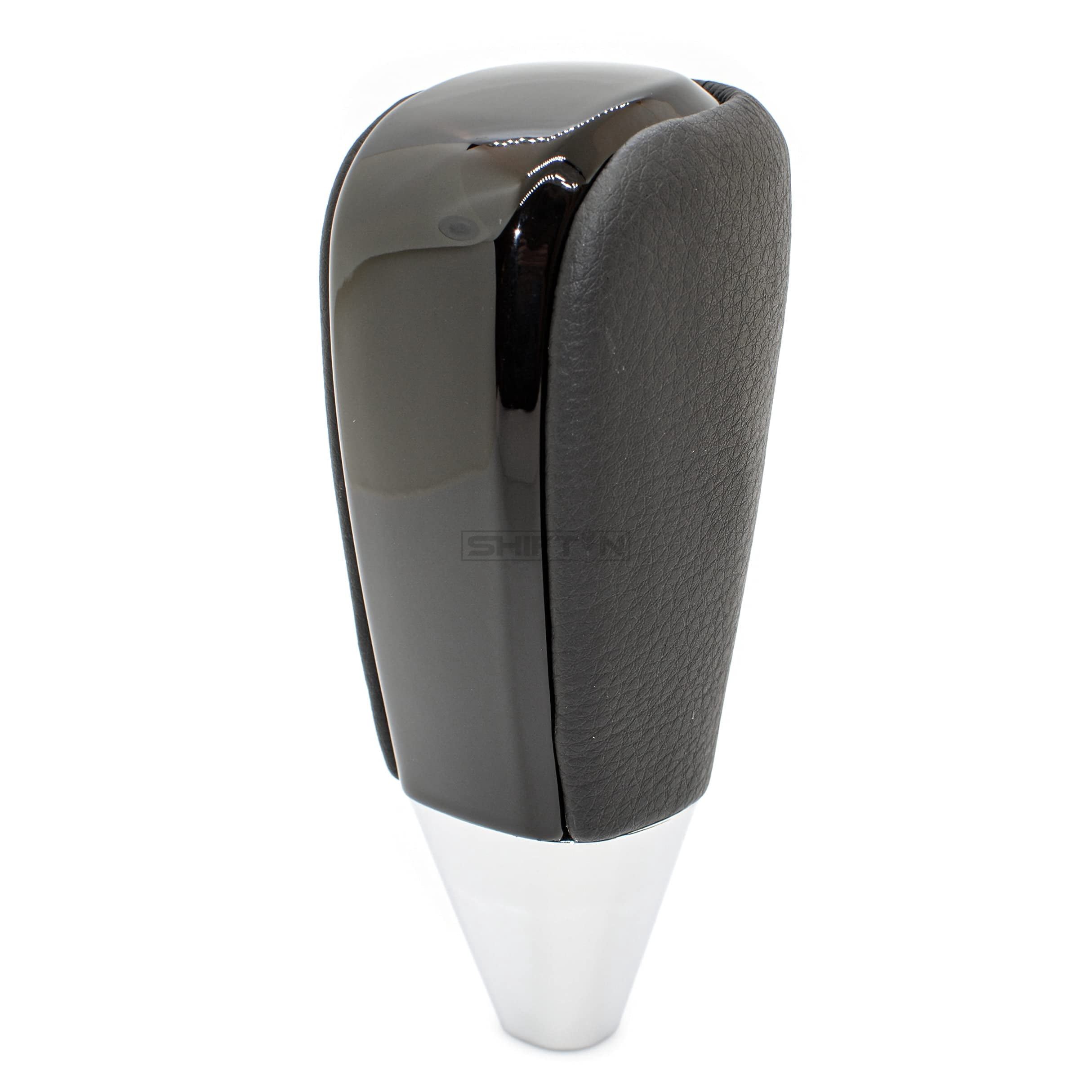 SHIFTIN Black Leather Piano Gear Shift Knob for Toyota Land Cruiser 4Runner Sequoia Tundra and Lexus LX (Black Leather / Piano Black)