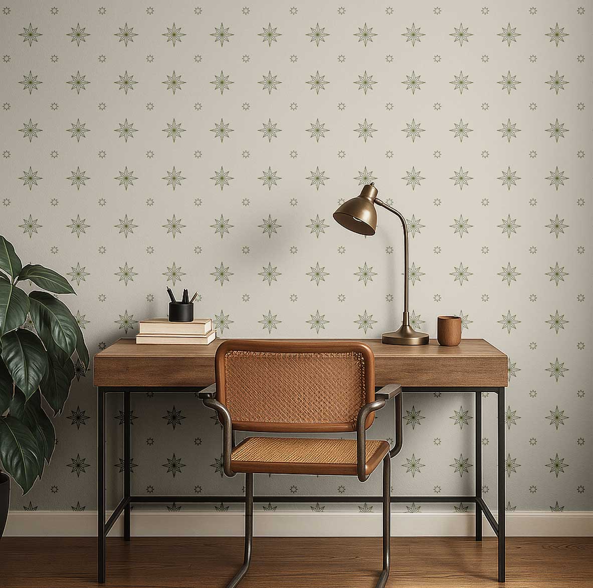 S4sassy Removable Vintage Style Waterproof Wall Wrap, Finish Mosaic Tile Wallcover, Compass Starburst Pattern Contact Paper for Backsplash, Self Adhesive Vinyl Wallpaper Roll- Beige- 25"x360"