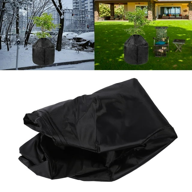 Winter Plant Cover, Made of Breathable Fabric, Flower Pot Protector Bag with Drawstring and Zipper, Prevent Excessive Damp and Lack of Gas, Windproof and Waterproof in Garden