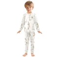 thumbnail image 6 of FORMRS Long Sleeve Top and Pants Pajama Set for Niños 2-Piece Sleepwear, Sizes 18M-8Y, Beige Rabbits and Carrots, 6 of 6