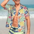 thumbnail image 5 of Lsque Cartoon Flowers pattern Hawaiian Shirt for Men, Unisex Summer Beach Casual Short Sleeve Button Down Shirts-XX-Large, 5 of 9