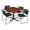Cherry / Black, variant on Romig Pillar 48 in. Square X-Base Breakroom Table- Maple & 4 Zeng Stack Chairs- Black