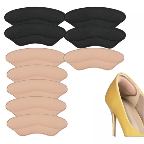 TELOLY Heel Pads for Shoes,That Are Too Big,Heel Grips for Womens Shoes,Soft High Heel Comfort Pads,Heel Protectors for Loose Shoes,Heel Pain,Blisters,Heel Inserts for Women Heel Cushion (5 Pairs)
