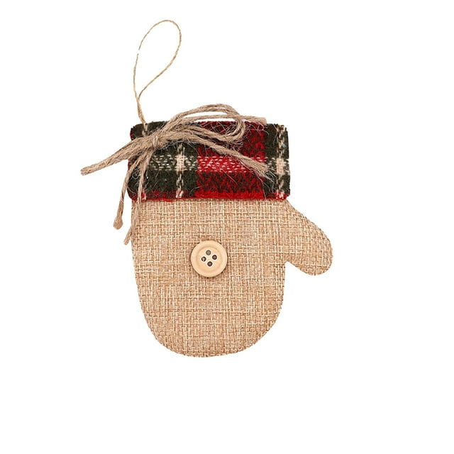 SDNall Décorations de Sapin de Noël, Support de Sapin de Noël, Sapin de Noël Rouge, Décorations de Noël Suspendues, Décorations de Noël Pendentifs en Lin Accessoires en Tissu pour Sapin de Noël Ornements Suspendus