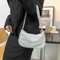 thumbnail image 3 of Sac à Main en Velours Côtelé pour Femmes Mode Couleur Unie (Bleu), 3 of 6