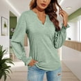 thumbnail image 2 of Women's Thermal Underwear Top V Neck Loose Fit Long Sleeve Tunic Blouse Casual Comfortable Warm T-Shirt for Everyday Wear, 2 of 2
