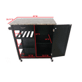 thumbnail image 6 of Clayton Wheeled Kitchen Serving Cart, Black & Marble Wood, With Storage Cabinet, Open Shelves, Drawer & Towel Rack, 6 of 8
