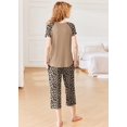 thumbnail image 4 of EKOUAER Pajamas for Women Set Short Sleeve Pj Sets Pullover Tops & Capri Pants 2 Piece Sleepwear Loungewear, 4 of 6