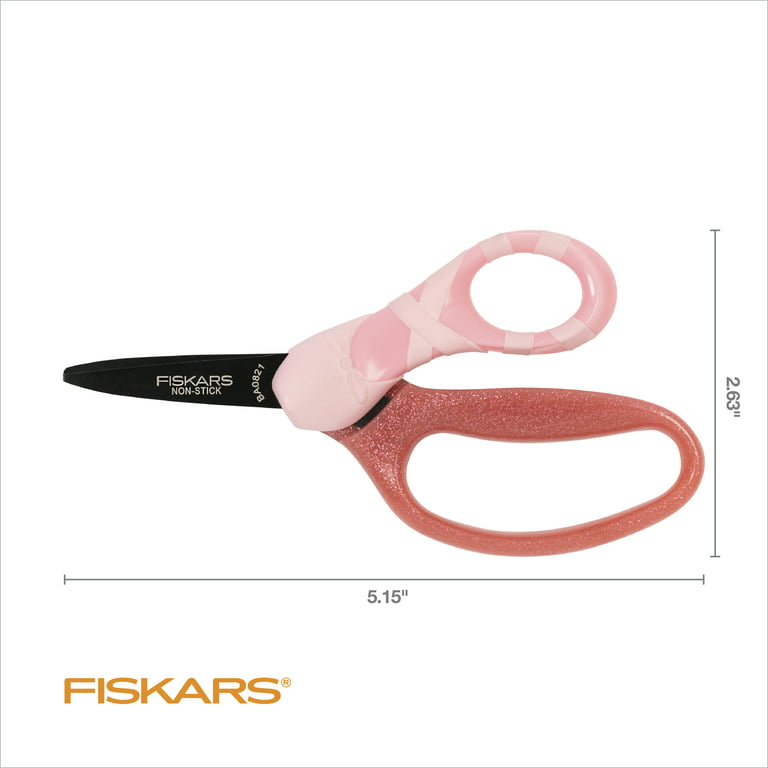 3 x Fiskars Scissors For Kids Pointed Tip - 5 In. Ballerina Dance - Pink  Glitter