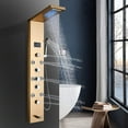 thumbnail image 3 of Zovajonia LED Shower Panel Tower System, 6-Functions Stainless Steel Shower Tower Waterfall ShowerheadShower Jets, Hydropower Digital Display Rain Shower System Gold, 3 of 16