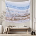 thumbnail image 5 of Blue Brown Ombre Small Tapestry for Bedroom Wall Hanging Tapestry, Abstract Modern Art Fluid Striped Ceiling Backdrop Tapestries Poster Blanket Wall Decor for Teens Room Living Room Dorm 23" x 28", 5 of 8