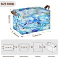 thumbnail image 5 of Blue Glass Pattern 16.9x11.4x10in Foldable Open Home Storage Bins Durable Water Resistant Shelf Baskets, 5 of 8