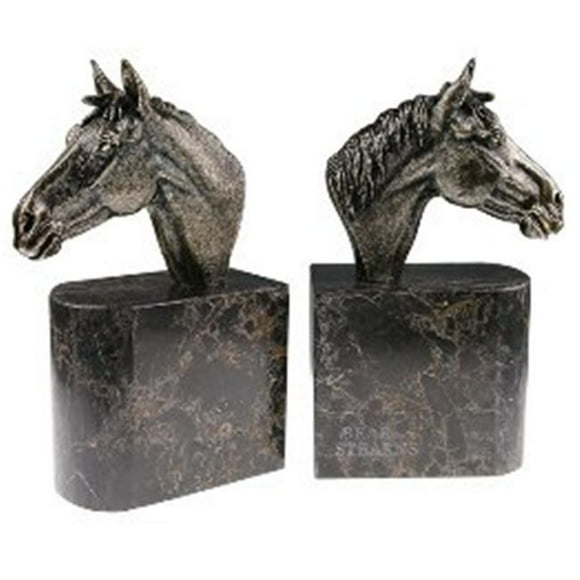 Bluestone Designs W931-Horsehead Jadestone Bookends - Horsehead