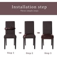 thumbnail image 5 of Faux Leather Stretch Chair Covers Dining Chair Covers Office Hotel Wedding,Brown,2 Pieces, 5 of 5