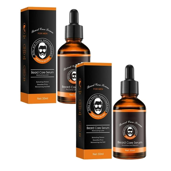 Flash Deals! Eguiwyn Men's Beard Serum Beard for Men(30ml) Beard for Male Natural Men's Beard Oil Black*2