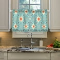 thumbnail image 6 of Floral Flowers Blue Kitchen Curtains Half Tier Curtain 2 Rod Pockets Bathroom Bedroom Cupborad Living Room 27"x24", 6 of 8