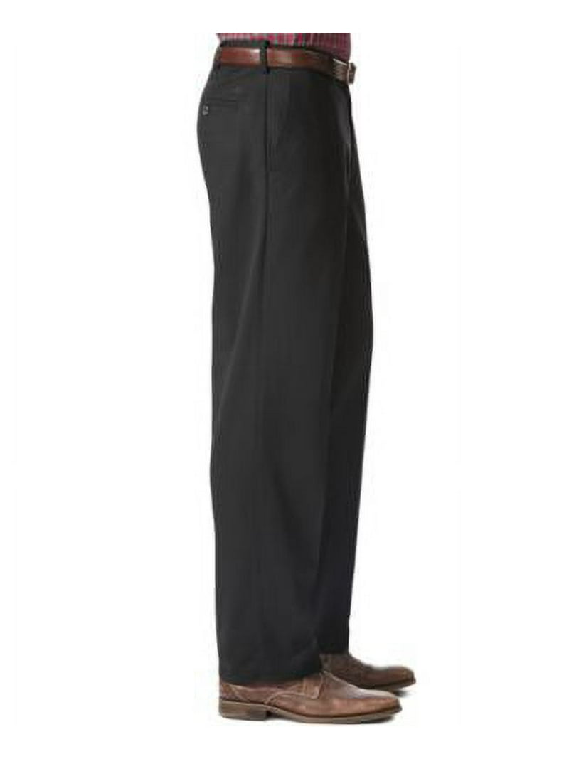 DOCKERS Mens Black Stretch, Relaxed Fit Cotton Pants W34/ L32