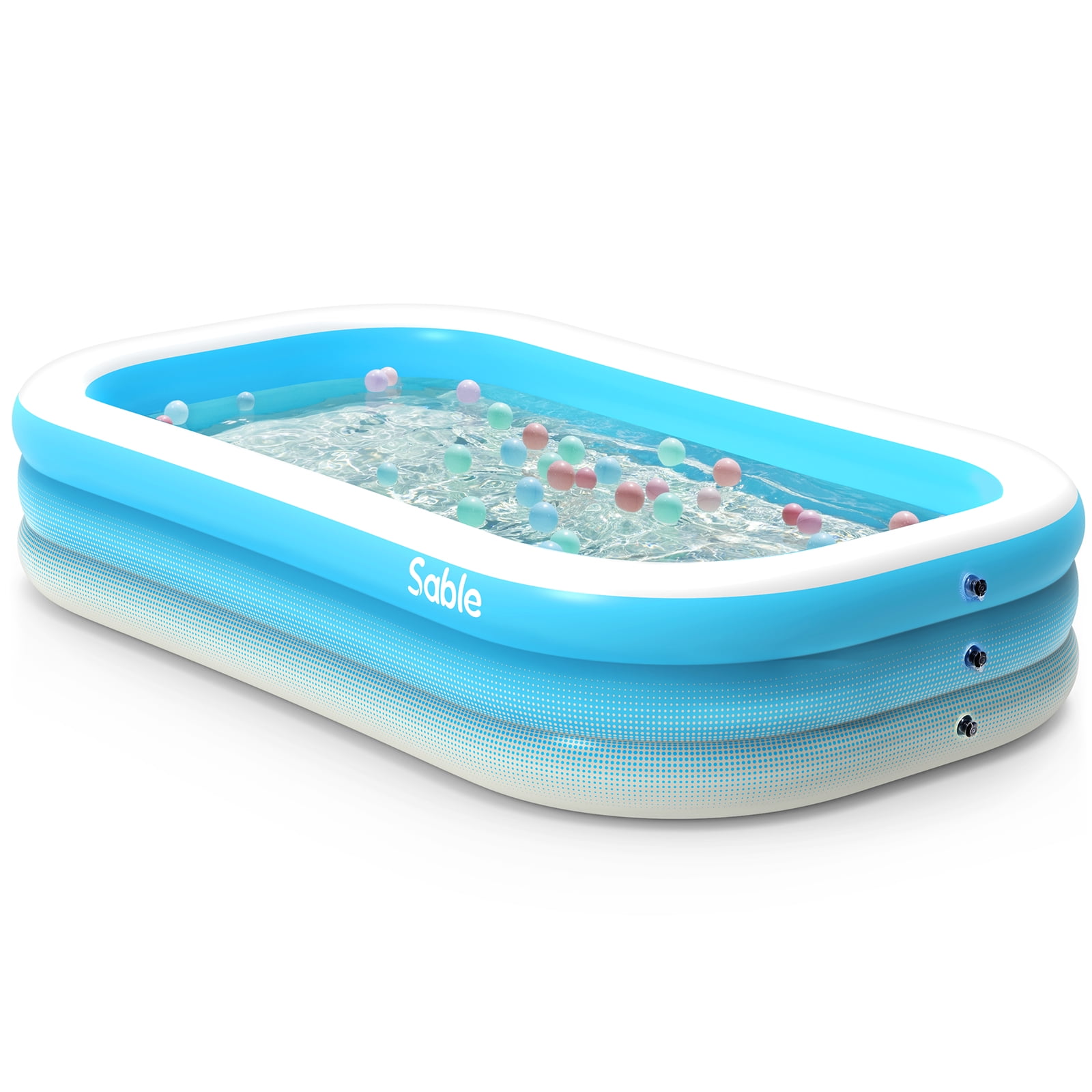 Sable Inflatable Pool, 118 x 72.5 x 20in Rectangular Swimming Pool for