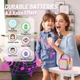thumbnail image 4 of ATOPDREAM Kids Karaoke Machine, With Dual Microphones, Bluetooth Speaker Toy (5.0), RGB Controllable Lights (Pink), 4 of 5