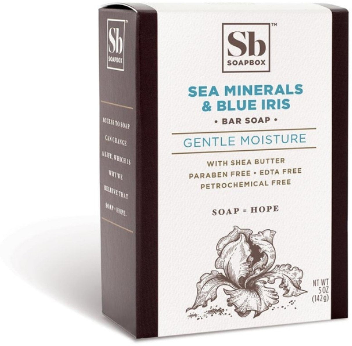 Soapbox Sea Minerals & Blue Iris Gentle Moisture Bar Soap 5 oz