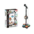 thumbnail image 1 of Black Children’S Sing-Along Microphone With Stand, Portable Music Player With Light Effects, 1 of 6