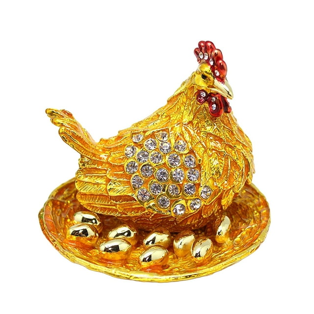 Caja de joyería con huevos para incubar de gallina, organizador de joyas artesanal, caja de joyería creativa, caja del tesoro, caja de baratijas para
