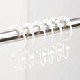 thumbnail image 1 of Ganchos para cortina de ducha, ganchos de ducha de doble deslizamiento de metal duradero para cortinas de barras de ducha de baño, juego de 12 ganchos - blanco, 1 of 5