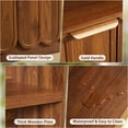 thumbnail image 6 of YOCWO 70" Tall Arched Bookcases with 2 Doors & 4 Shelves, Wooden Bookshelf with Wave Panel and Curved Top for Living Room Office, Walnut, 6 of 8