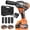 Orange, variant on 1/2 Inch Brushless Cordless Impact Wrench 1200N m 900Ft lbs 2x4 0Ah Batteries 3 Speed LED Light Car Tire Repair Tool