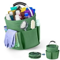 EEEkit Garden Tool Bag, Foldable Gardening Tote Bag w/6 Pockets, Outdoor Beach Storage Basket, Home Tool Kits Organizer