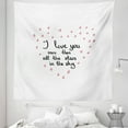 thumbnail image 1 of Love You More Tapestry, Hand Written Valentine's Day Letters with Stars in Shape of a Heart, Fabric Wall Hanging Decor for Bedroom Living Room Dorm, 5 Sizes, Red Grey White, by Ambesonne, 1 of 1