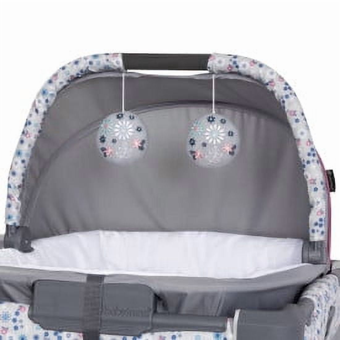 Baby Trend Nursery Den Playard With Rocking Cradle, Daisy Pink