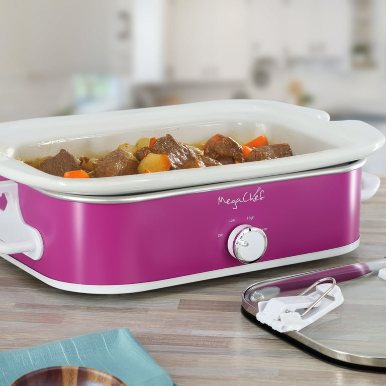MegaChef 3.5 Quart Casserole Slow Cooker with 3 Temperature