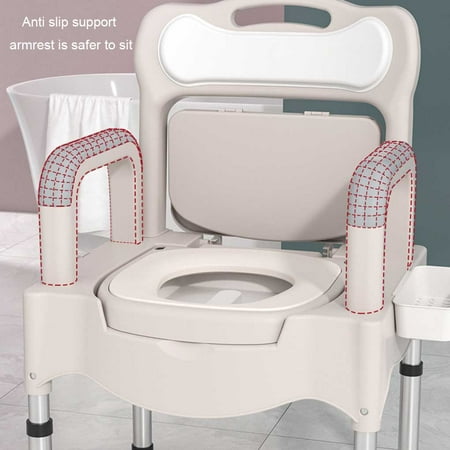 Home Bedroom Elder Women Men Toilet Chair with Handle Pregnant Bathroom ...