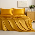 thumbnail image 2 of Satin Sheets Set – 4 Piece Luxury Silk Feel Bedding, Ultra Soft & Wrinkle Free with Deep Pocket, Cooling Comfort for Hair and Skin, 2 of 5