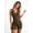 Coffee, variant on Women's Ribbed Knit V Neck Jumpsuit, Sleeveless One Piece Workout Bodysuit for Yoga, Fitness and Activewear