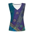 thumbnail image 4 of Tank Tops for Women Buttons Sleeveless V-Neck Summer Casual Blouse Blue M, 4 of 5