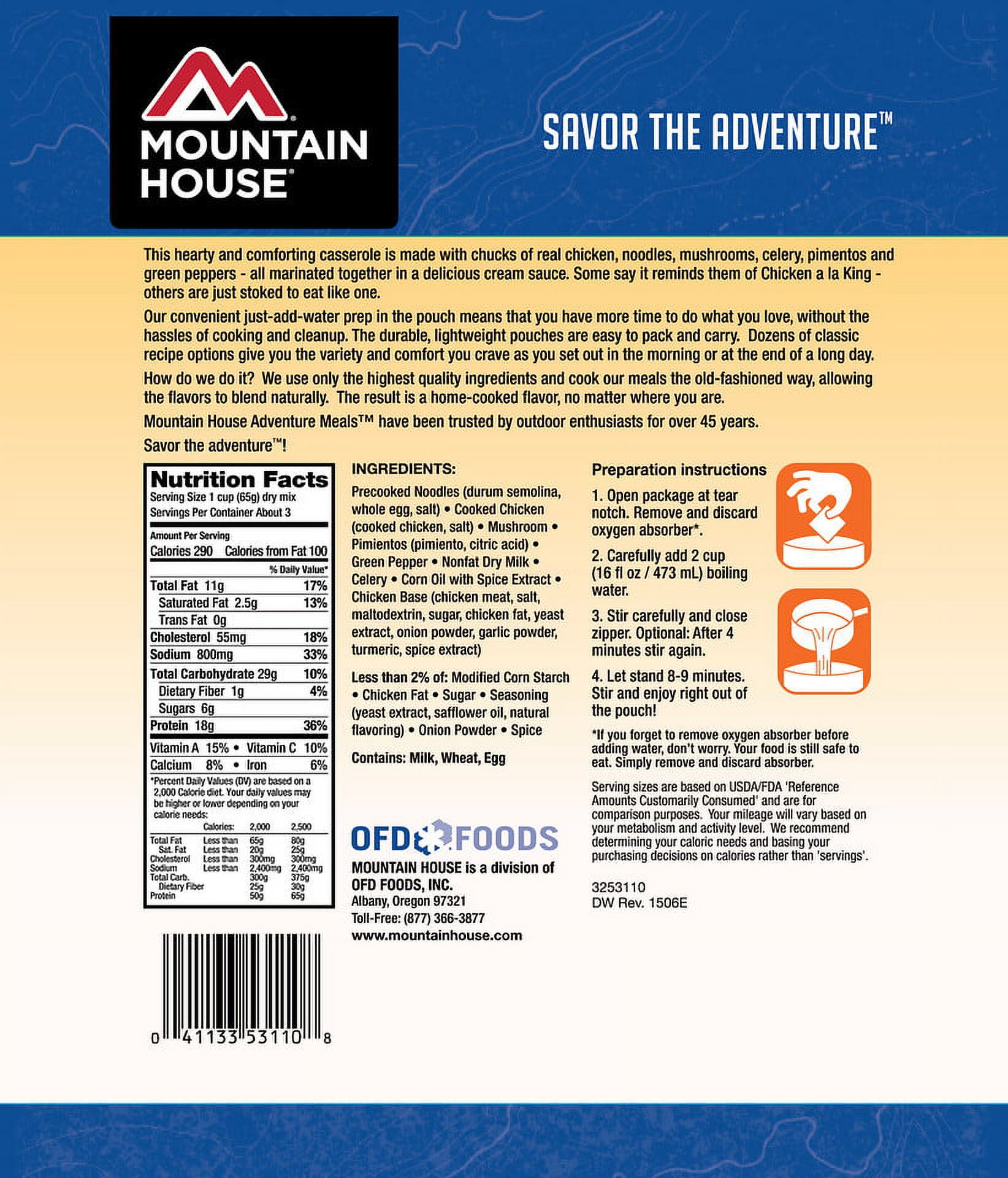 Mountain House Freeze-Dried Chicken And Dumplings With Vegetables - 2 Servings - image 2 of 5