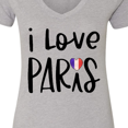 thumbnail image 4 of Inktastic I Love Paris French Flag Heart Women's V-Neck T-Shirt, 4 of 5