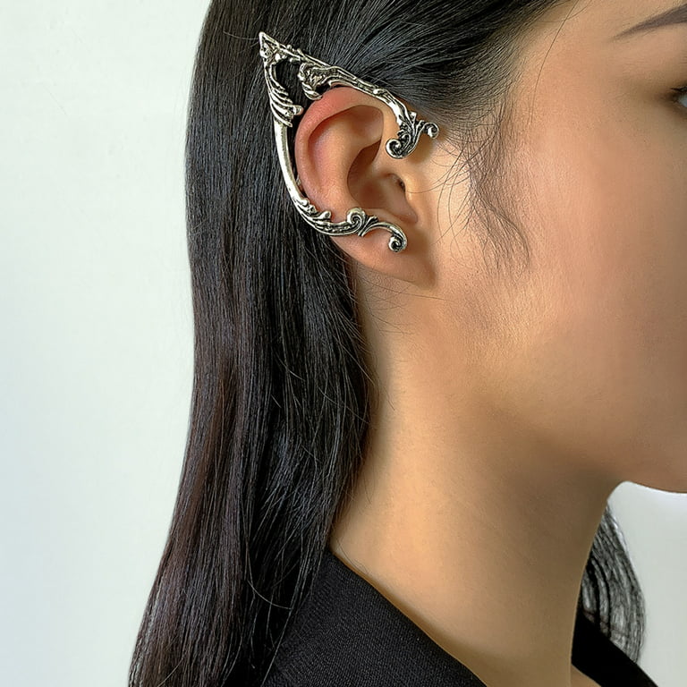 1Pc Black Cross Drop Earring with Chain Ear Cuff Trendy Women Fashion  Earrings