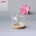 thumbnail image 3 of 4 cúpulas de cristal, soporte con plantas y flores , cúpulas de cristal en miniatura decorativas suculentas para decoración de para hogar Base de madera de gato Yinane Cúpula transparente, 3 of 8