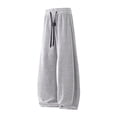 thumbnail image 4 of Cekizud Big and Tall Mens Sweatpants Elastic High Waist Textured Wide Leg Sweatpants Casual Straight Trousers, M-5XL, 4 of 9